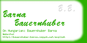 barna bauernhuber business card